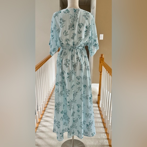 ANRABESS Floral Print Kimono Wrap V-Neck Maxi Dress Size M - Picture 8 of 11